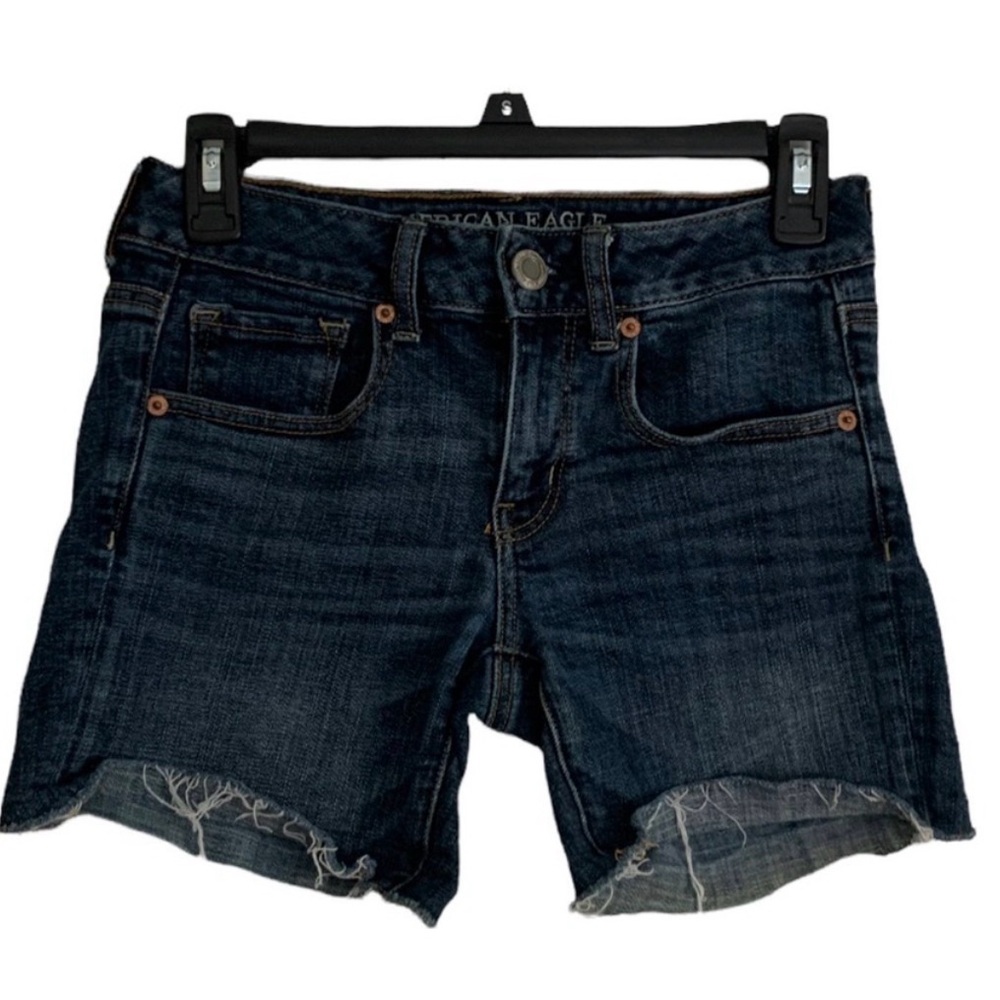 American Eagle Outfitters Dark Indigo Denim Cutoff Shorts